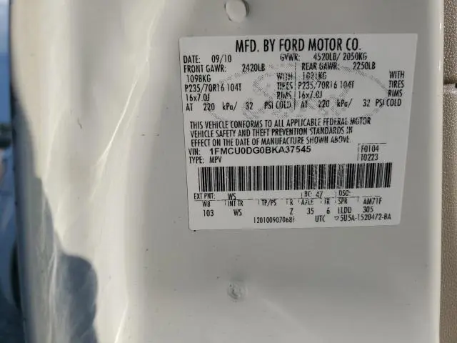 2011 FORD ESCAPE XLT  