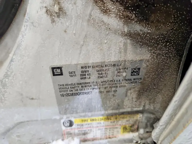 2012 CHEVROLET MALIBU 1LT  