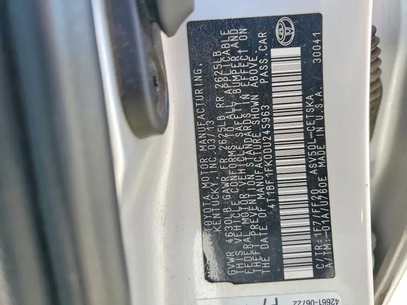2013 TOYOTA CAMRY   