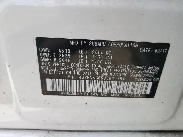 2018 SUBARU LEGACY SPORT  