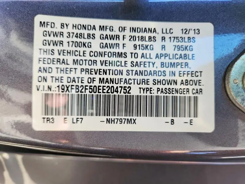 2014 HONDA CIVIC LX  