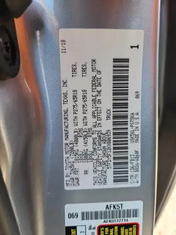2019 TOYOTA TUNDRA CREWMAX SR5  