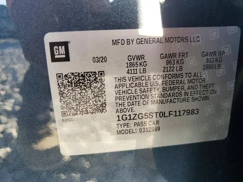 2020 CHEVROLET MALIBU RS  