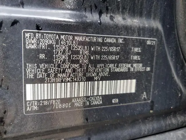 2021 TOYOTA RAV4 LE  