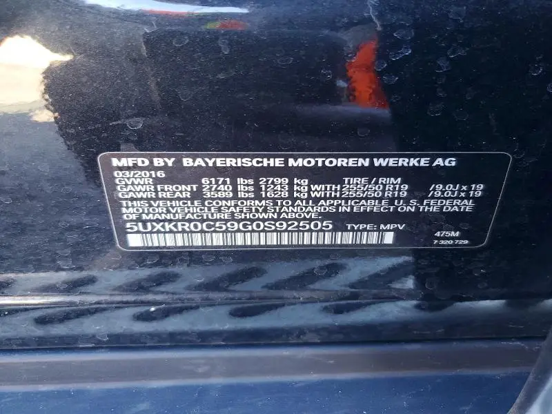 2016 BMW X5 XDRIVE35I  