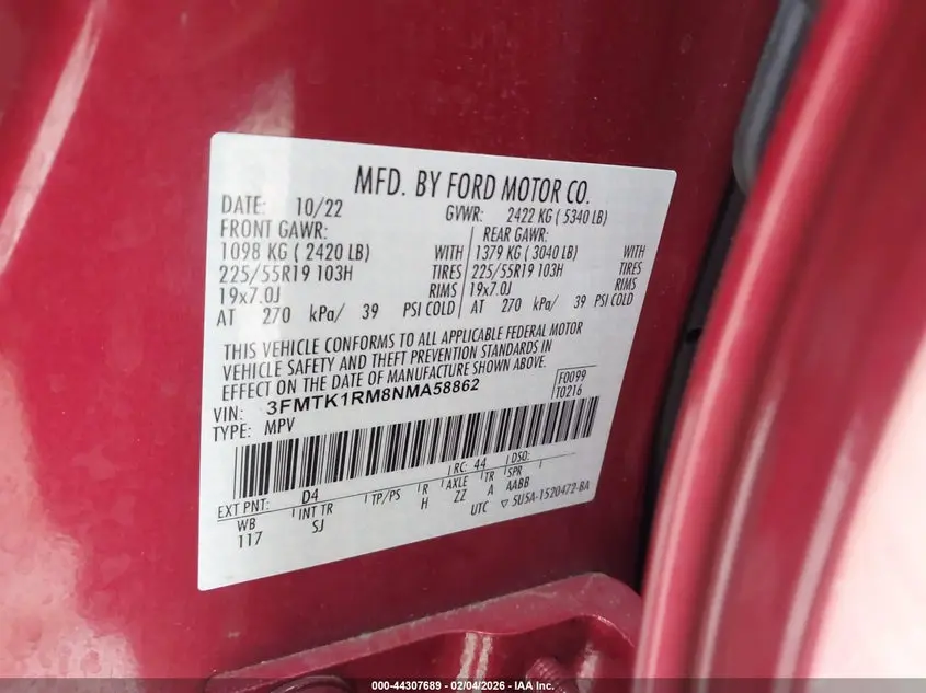 2022 FORD MUSTANG MACH-E SELECT