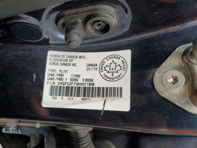 2019 HONDA CIVIC   