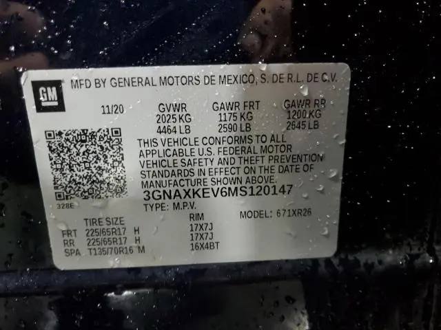 2021 CHEVROLET EQUINOX LT  