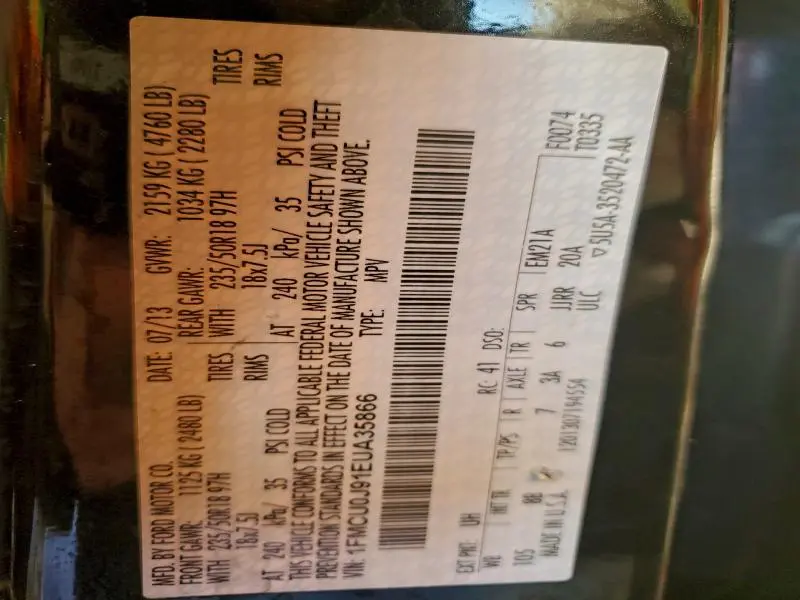 2014 FORD ESCAPE TITANIUM  