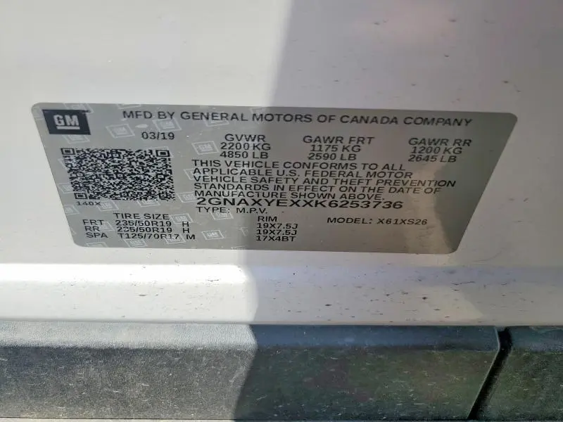 2019 CHEVROLET EQUINOX PREMIER  