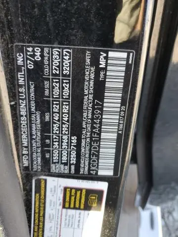 2015 MERCEDES-BENZ GL 550 4MATIC  