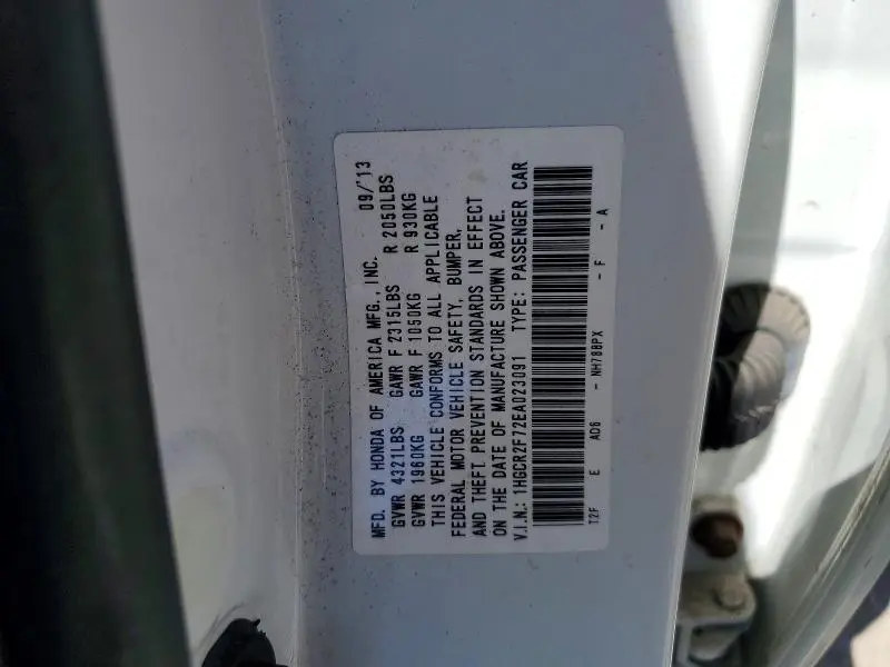 2014 HONDA ACCORD EX  