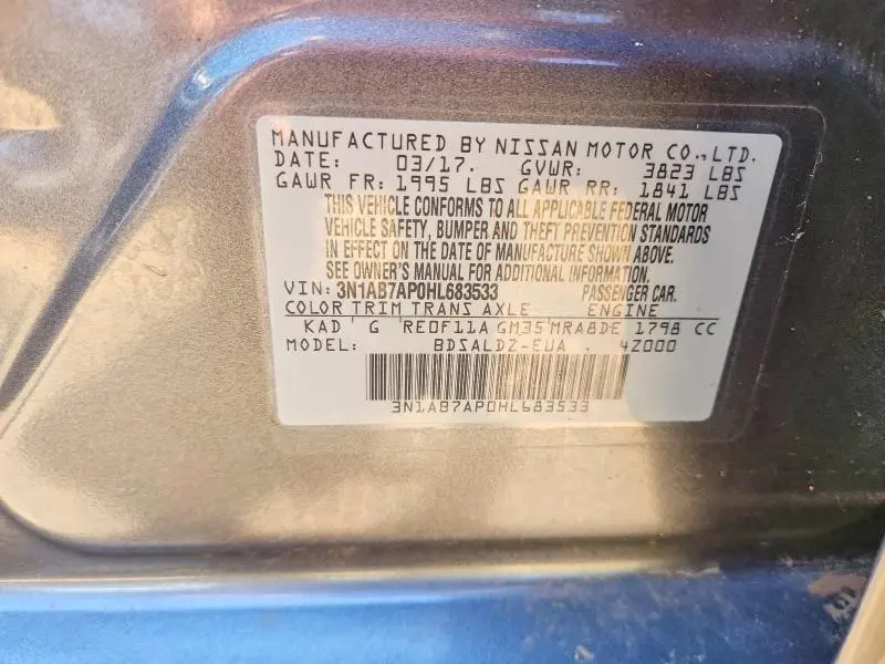 2017 NISSAN SENTRA SV  