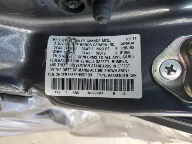 2015 HONDA CIVIC EX  