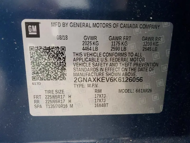 2019 CHEVROLET EQUINOX LT  