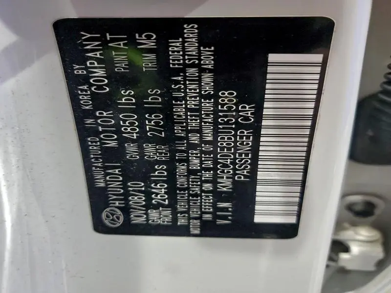 2011 HYUNDAI GENESIS 3.8L  