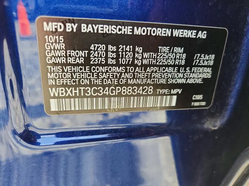 2016 BMW X1 XDRIVE28I  