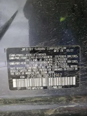 2021 SUBARU CROSSTREK LIMITED  