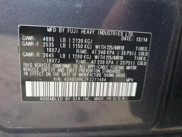 2015 SUBARU OUTBACK 2.5I LIMITED  