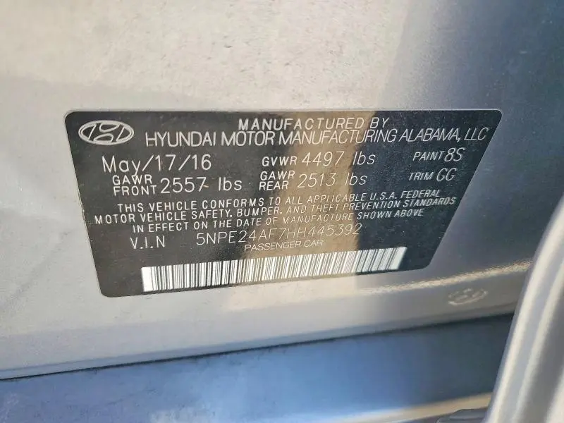 2017 HYUNDAI SONATA SE  