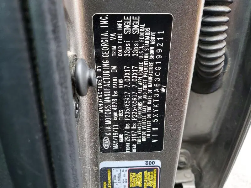 2012 KIA SORENTO   