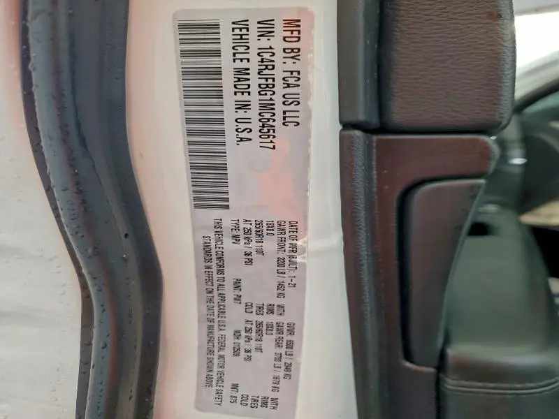 2021 JEEP GRAND CHEROKEE LIMITED  