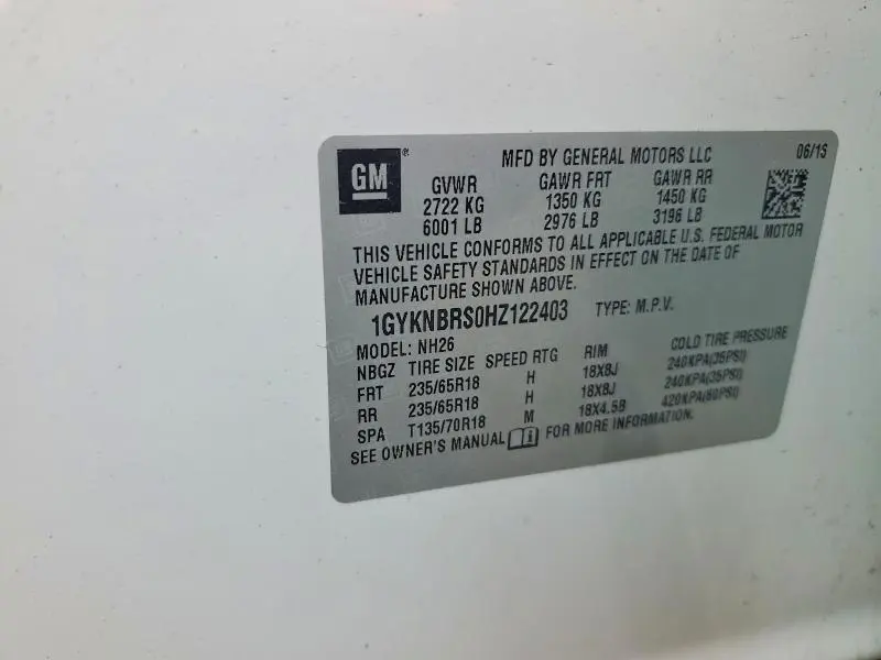 2017 CADILLAC XT5 LUXURY  