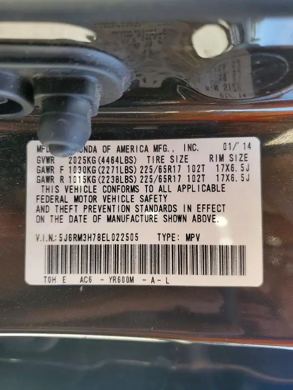2014 HONDA CR-V EXL  