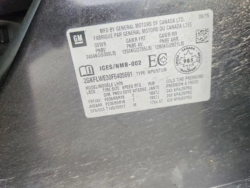 2015 GMC TERRAIN SLE  