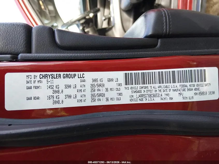 2011 JEEP GRAND CHEROKEE LIMITED