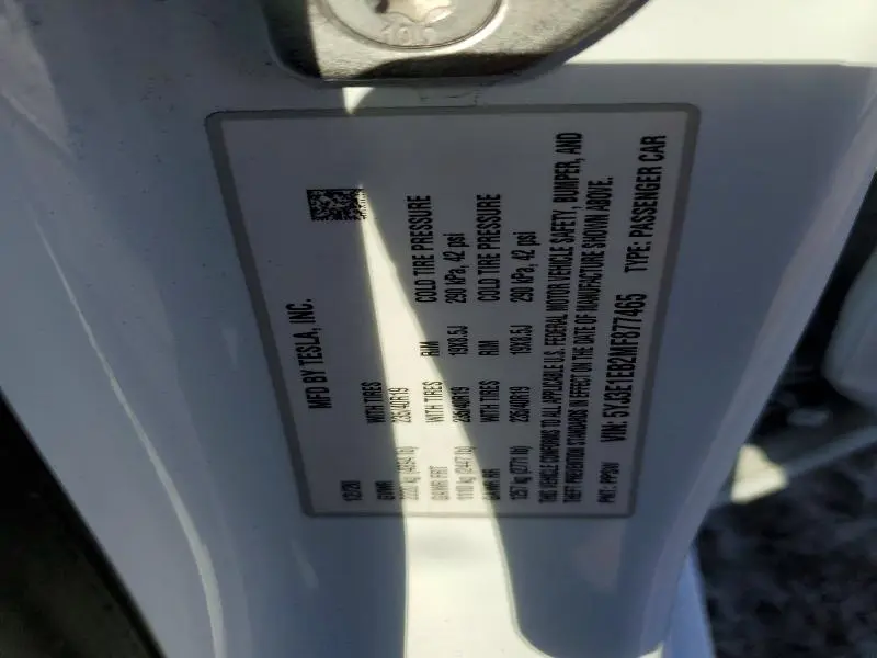 2021 TESLA MODEL 3   