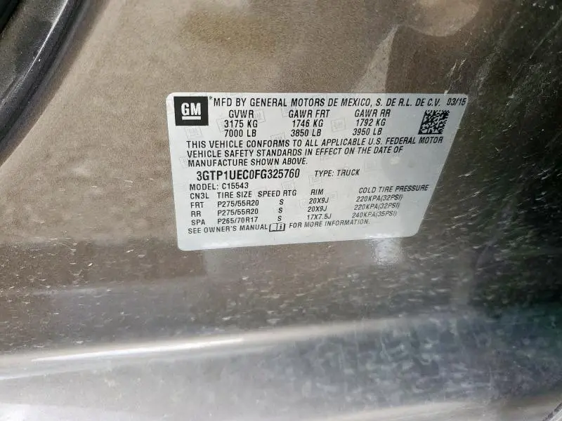 2015 GMC SIERRA C1500 SLE  