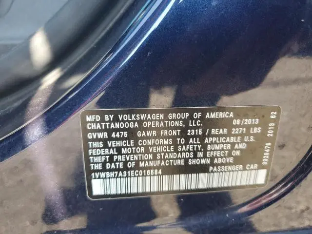 2014 VOLKSWAGEN PASSAT SE  