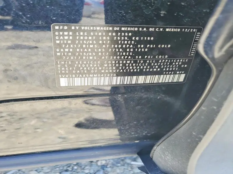 2021 VOLKSWAGEN TIGUAN S  