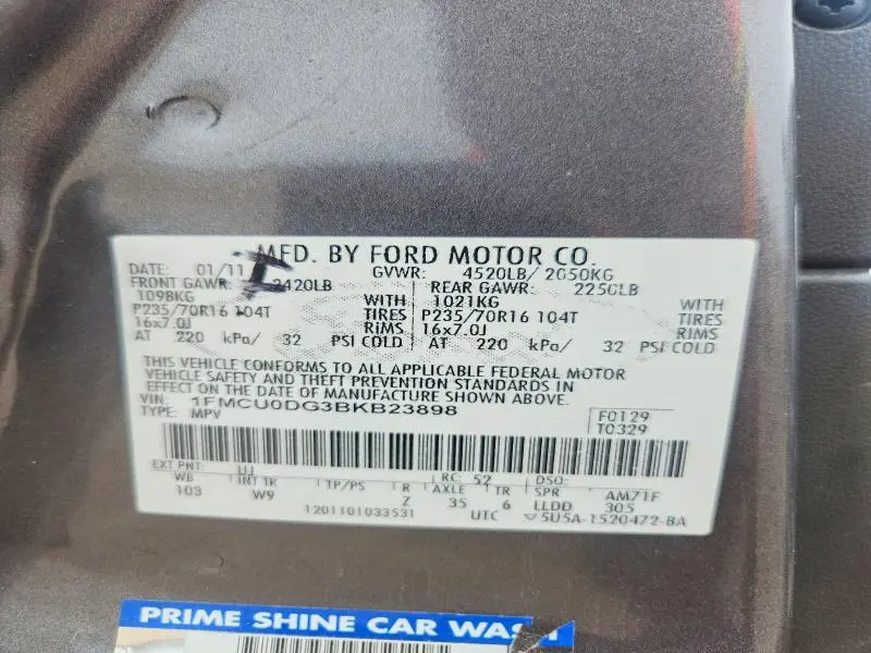 2011 FORD ESCAPE XLT  