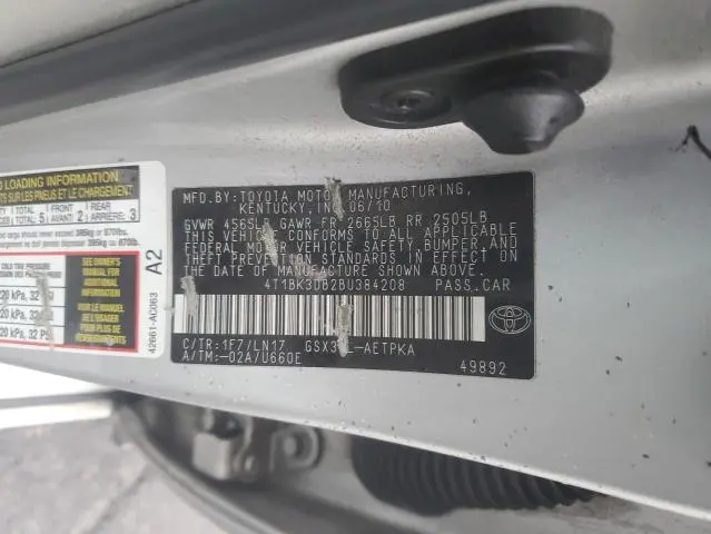 2011 TOYOTA AVALON BASE  