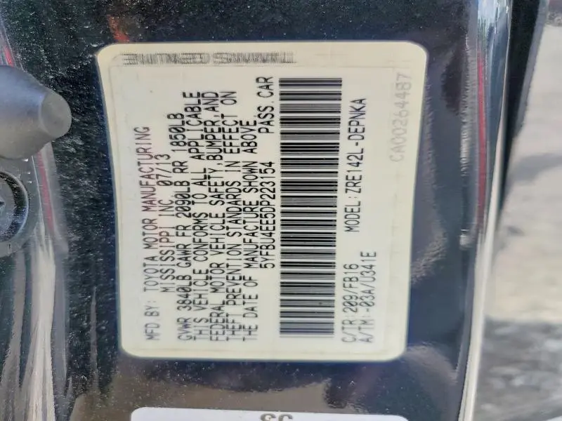 2013 TOYOTA COROLLA LE  