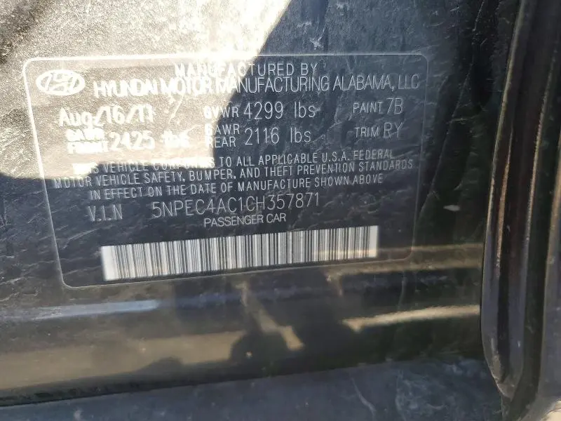 2012 HYUNDAI SONATA SE  