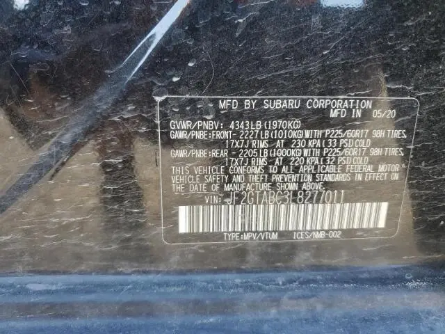 2020 SUBARU CROSSTREK   