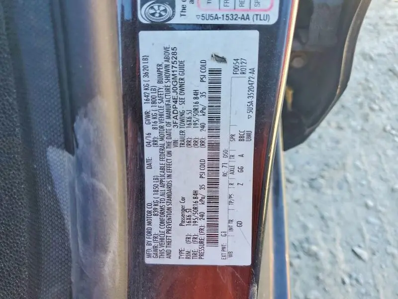 2016 FORD FIESTA SE  