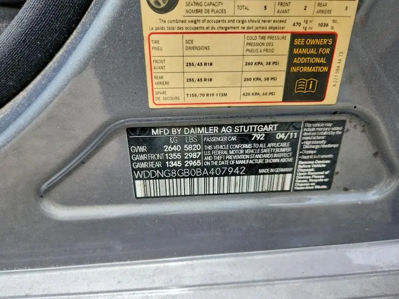 2011 MERCEDES-BENZ S 550 4MATIC  