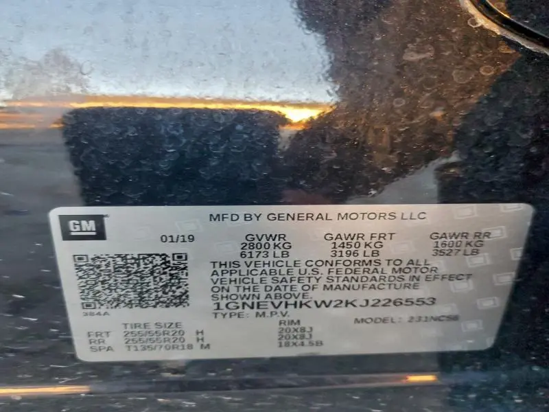 2019 CHEVROLET TRAVERSE LT  