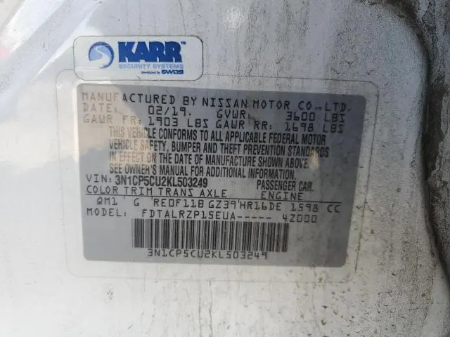 2019 NISSAN KICKS S  