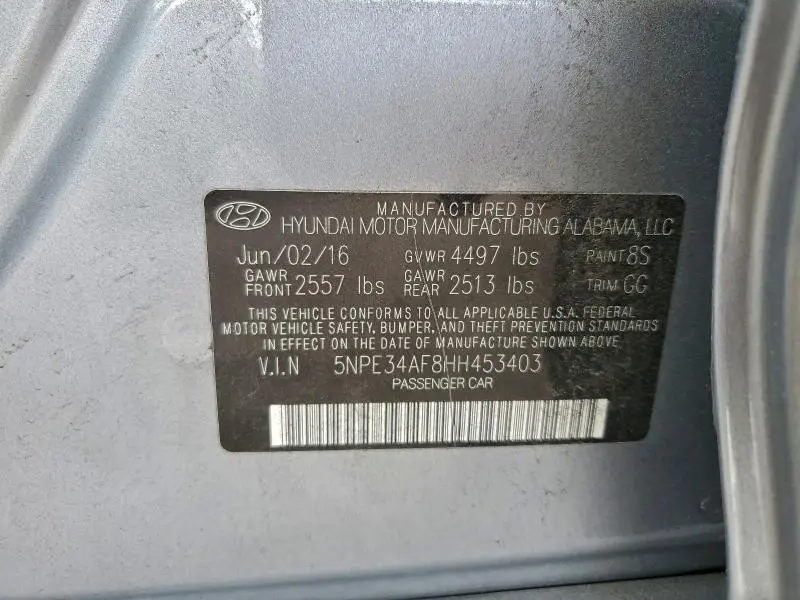 2017 HYUNDAI SONATA SPORT  