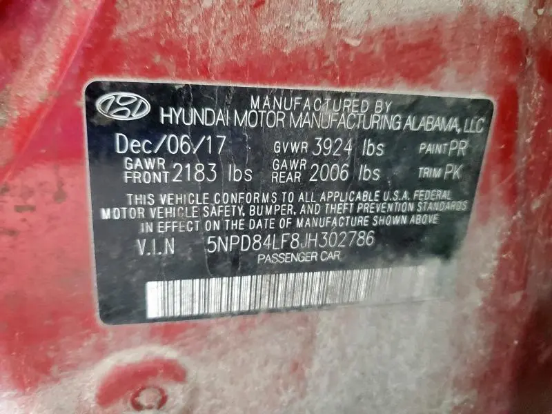 2018 HYUNDAI ELANTRA SEL  