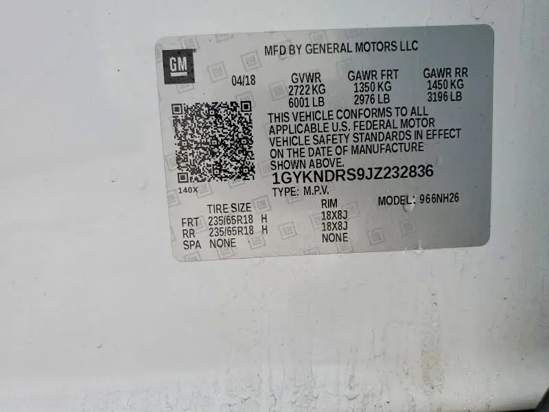 2018 CADILLAC XT5 LUXURY  