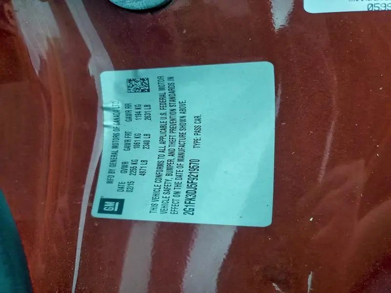 2015 CHEVROLET CAMARO 2SS  