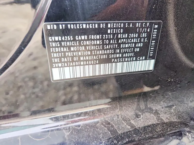 2015 VOLKSWAGEN GOLF TDI  