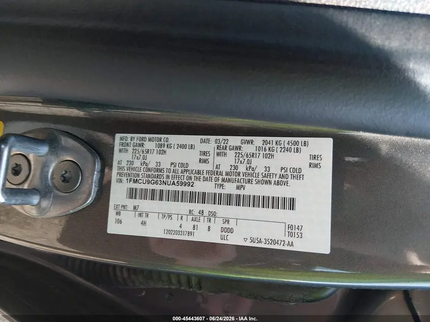 2022 FORD ESCAPE SE