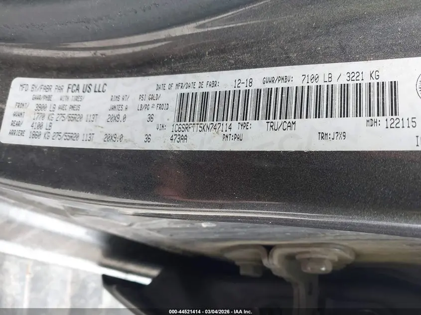 2019 RAM 1500 SPORT